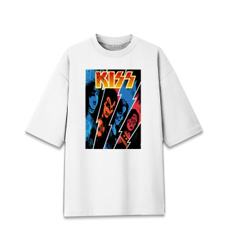 Хлопковая футболка оверсайз Kiss