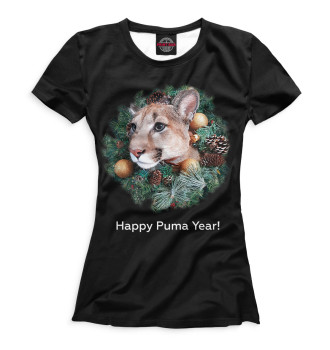 Футболка для девочек Happy Puma Year!