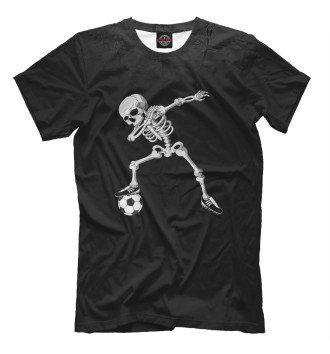 Мужская Футболка Dabbing Skeleton Soccer