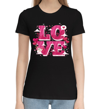 Женская Хлопковая футболка Love