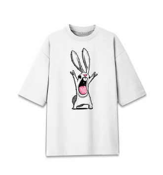 Хлопковая футболка оверсайз Кролик Рок