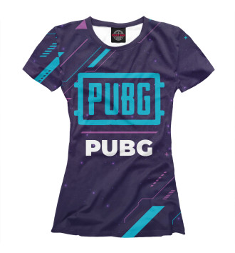 Женская Футболка PUBG Gaming Neon