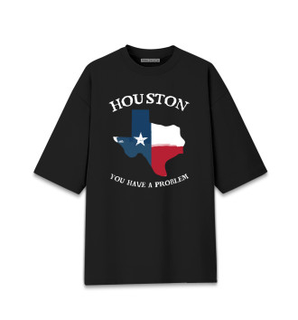 Женская Хлопковая футболка оверсайз Houston, you have a problem