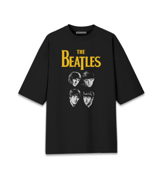 Женская Хлопковая футболка оверсайз The beatles