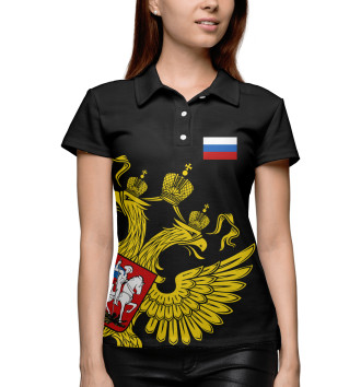 Женское Поло Россия Флаг и Герб
