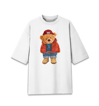 Хлопковая футболка оверсайз Медведь