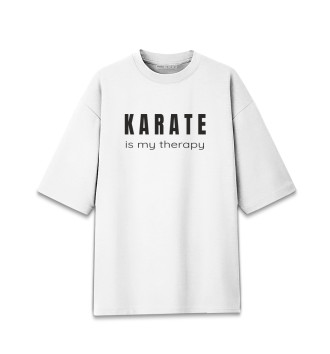 Женская Хлопковая футболка оверсайз Карате - моя терапия