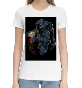 Женская Хлопковая футболка Космическая Медуза