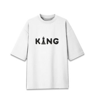 Мужская Хлопковая футболка оверсайз Король Шахмат