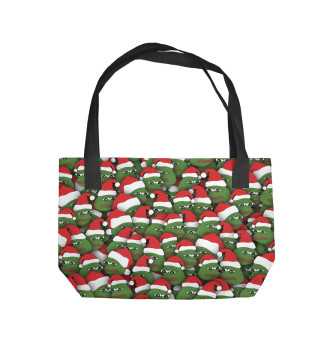 Пляжная сумка Новогодние лягушки