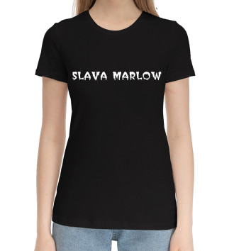 Женская Хлопковая футболка SLAVA MARLOW + SLAVA MARLOW