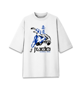 Хлопковая футболка оверсайз Борьба дзюдо