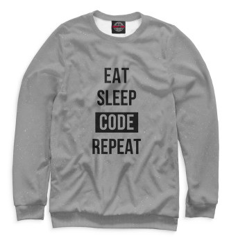 Свитшот для девочек Eat Sleep Code Repeat