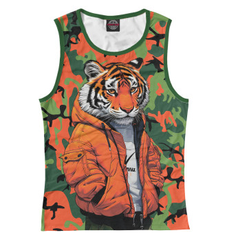 Майка для девочек Тигр в оранжевой куртке