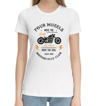 Женская Хлопковая футболка Motorcycle Club
