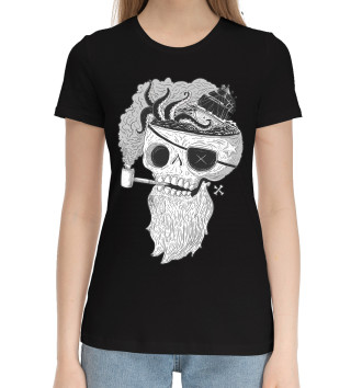 Женская Хлопковая футболка Пират