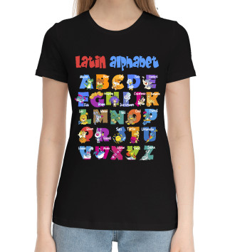 Хлопковая футболка Латинский алфавит для детей