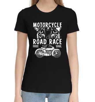 Женская Хлопковая футболка ROAD RACE