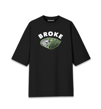 Мужская Хлопковая футболка оверсайз Broke