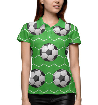 Женское Поло Футбольные мячи на зеленом фоне