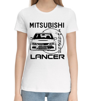 Женская Хлопковая футболка Mitsubishi