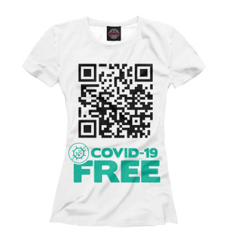 Женская Футболка COVID-19 FREE ZONE 1.1
