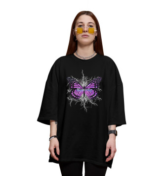 Хлопковая футболка оверсайз Gothic Butterfly
