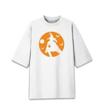 Женская Хлопковая футболка оверсайз Волейбольная ведьма