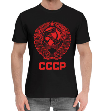 Хлопковая футболка Герб СССР на красном фоне