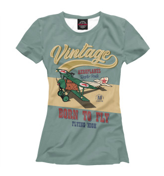 Футболка для девочек Vintage Aeroplanes
