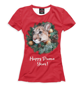 Футболка для девочек Happy Puma Year!