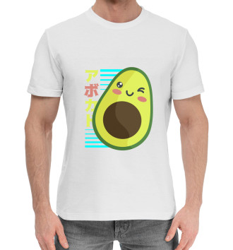 Мужская Хлопковая футболка Kawaii Anime Avocado