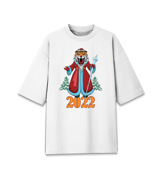 Хлопковая футболка оверсайз Тигр Мороз