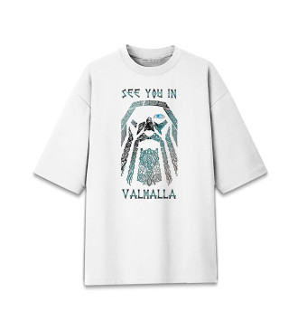 Женская Хлопковая футболка оверсайз See you in Valhalla