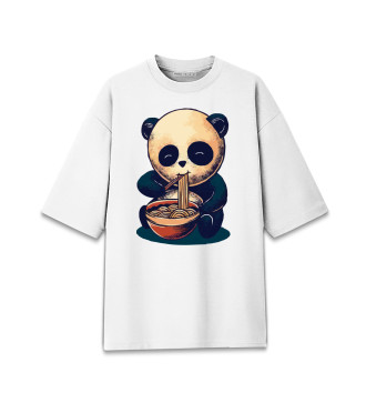 Хлопковая футболка оверсайз Панда и вкусняшка