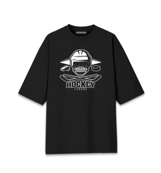 Хлопковая футболка оверсайз Hockey league