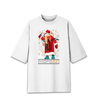Женская Хлопковая футболка оверсайз Дед Мороз Brazzers