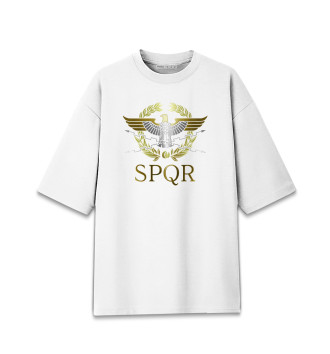 Хлопковая футболка оверсайз SPQR