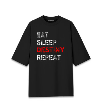 Мужская Хлопковая футболка оверсайз Eat Sleep Destiny Repeat