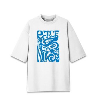 Женская Хлопковая футболка оверсайз Голубь Мира Peace