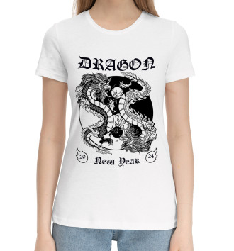 Женская Хлопковая футболка Dragon new dear