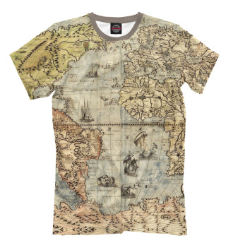 Мужская Футболка Древняя карта мира, Тихий океан