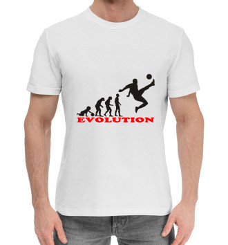 Мужская Хлопковая футболка Футбольная эволюция