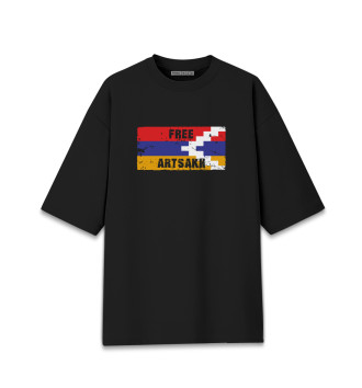 Мужская Хлопковая футболка оверсайз Free Artsakh