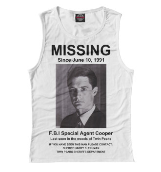 Майка для девочек Agent Cooper Missing