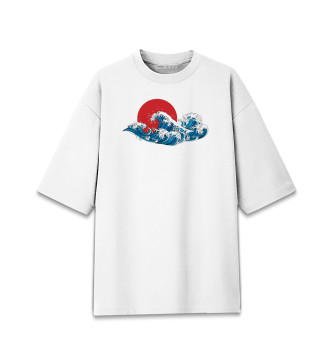 Хлопковая футболка оверсайз Море