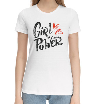 Женская Хлопковая футболка Girl power