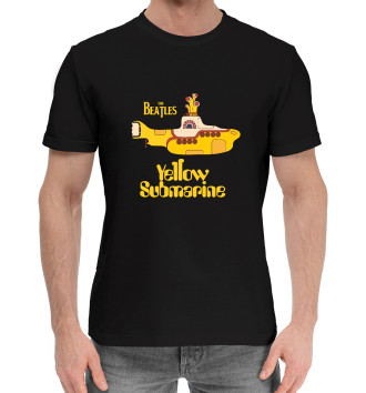Мужская Хлопковая футболка On a Yellow Submarine