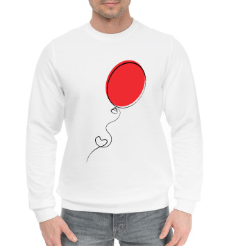 Хлопковый свитшот Красный воздушный шарик с сердцем