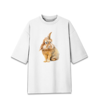 Хлопковая футболка оверсайз Рыжий кролик